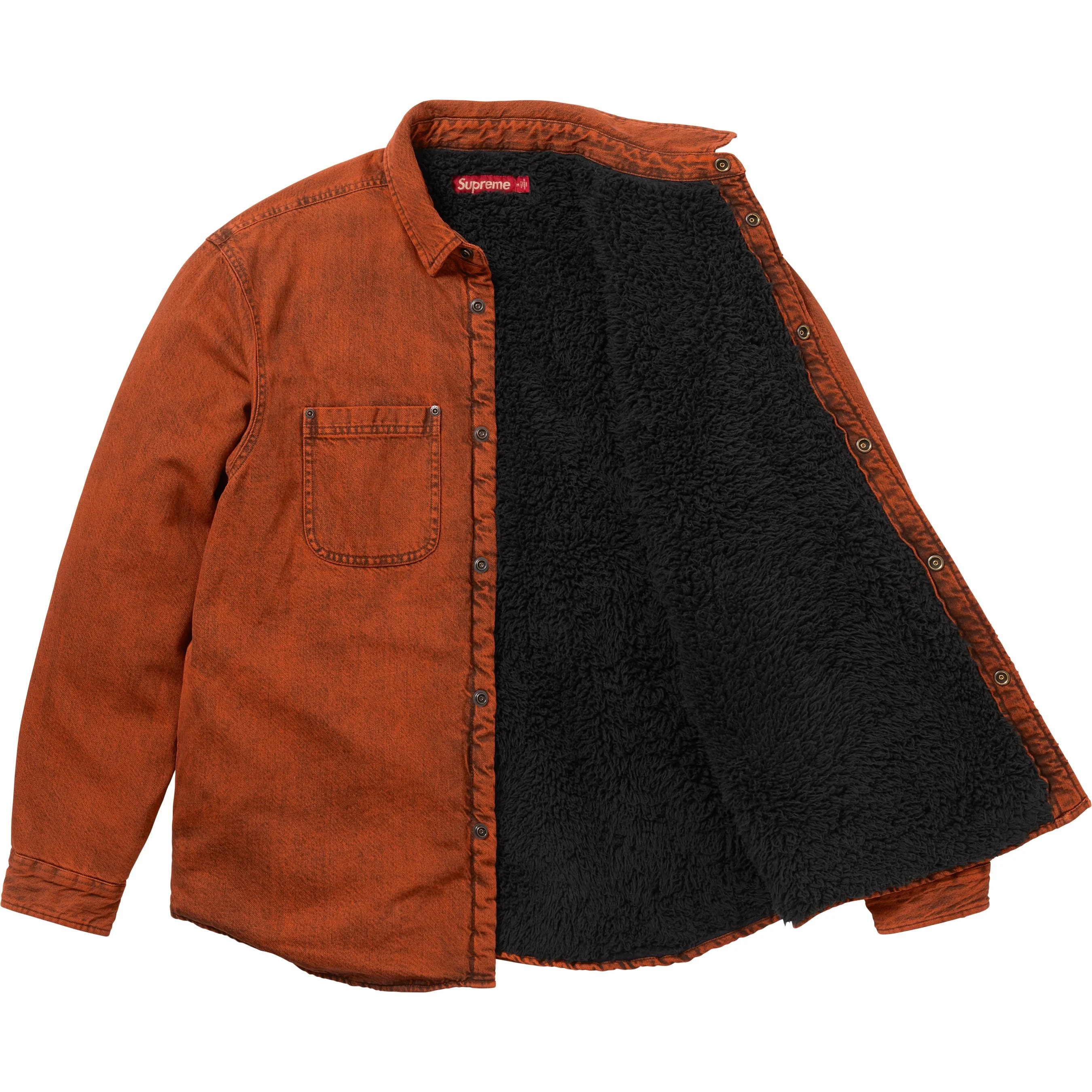 Shearling Lined Denim Work Shirt view 17